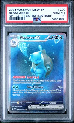 2023 POKEMON MEW EN-151 SPECIAL ILLUSTRATION RARE #200 BLASTOISE EX PSA 10 - Image 1