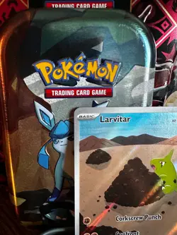 Pokemon TCG Larvitar 203/197 SV03: Obsidian Flames Full Art Holo - Image 2