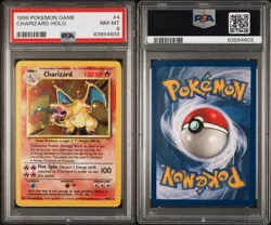 1999 POKEMON BASE SET UNLIMITED #4 CHARIZARD-HOLO PSA 8 - Image 3