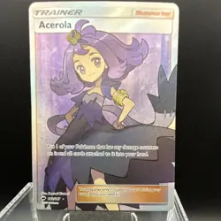 Pokemon Acerola Sm-Burning Shadows 142/147 Ultra Rare Full Art Holo Trainer - Image 1