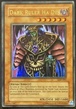 Yugioh Dark Ruler Ha Des Unlimited Edition Ultra Rare LOD-001 MP - Image 1