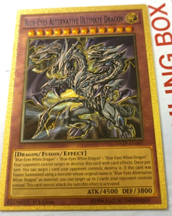 Gold Foil Blue-Eyes Ultimate Dragon Custom Fan Made Trading Card YuGiOh - Image 1