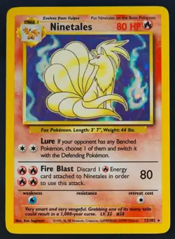 Pokemon - Ninetales Holo - 12/102 - Base Set - Rare Card - LP - Image 2