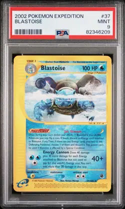 2002 POKEMON EXPEDITION #37 BLASTOISE PSA 9 - Image 1