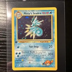 Misty’s Seadra Holo Rare 1st Edition Gym Heroes 9/132 WOTC Vintage Pokemon MINT - Image 1