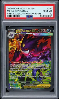 2026 POKEMON ASCENDED HEROES SPECIAL ILLUSTRATION RARE MEGA GENGAR EX PSA 10 - Image 1