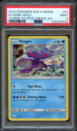 PM - 2019 - POKEMON SUN & MOON COSMIC ECLIPSE - #53 - KYOGRE-HOLO - PSA 9 - Image 1