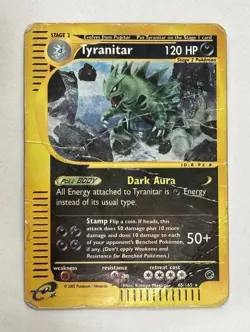 Pokemon TCG Tyranitar 66/165 | Expedition Non-Holo Rare | Heavily Damaged - Image 1