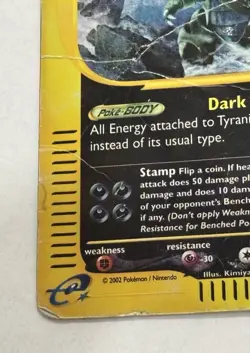 Pokemon TCG Tyranitar 66/165 | Expedition Non-Holo Rare | Heavily Damaged - Image 5