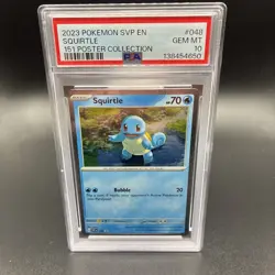 2023 POKEMON SVP EN-SV BLACK STAR PROMO 151 POSTER COLL #048 SQUIRTLE PSA 10 - Image 1