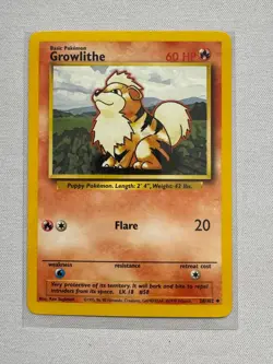 Growlithe 28/102 Uncommon Base Set Pokemon Near Mint - Image 1