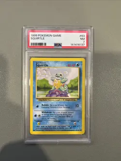 Pokemon TCG Squirtle Base Set Unlimited 63/102 PSA 7 - Image 1