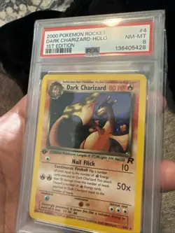 Pokemon Dark Charizard TCG 21/82 Non-Holo Rare 1st Edition PSA 8 - Image 2