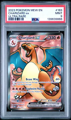 2023 POKEMON MEW EN-151 ULTRA RARE #183 CHARIZARD EX PSA 9 - Image 1