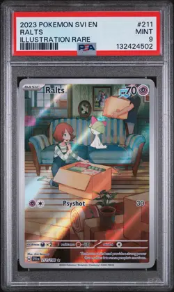 2023 POKEMON SVI EN-SCARLET & VIOLET ILLUSTRATION RARE #211 RALTS PSA 9 - Image 1