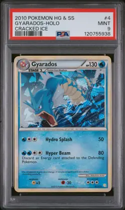 2010 POKEMON HEARTGOLD & SOULSILVER CRACKED ICE #4 GYARADOS-HOLO PSA 9 - Image 1