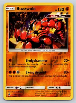 Buzzwole Rare SM - Forbidden Light 77/131 Reverse Holo LP Pokemon TCG - Image 1
