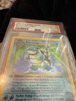 1999 Pokemon TCG Blastoise Holo 2/102 Base Set Shadowless 1st Edition PSA 3 - Image 2
