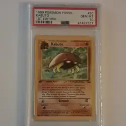Pokemon Fossil Kabuto 1st Edition PSA 10 1999 #50/62 English - Image 1