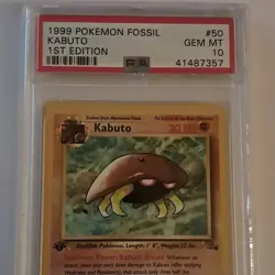 Pokemon Fossil Kabuto 1st Edition PSA 10 1999 #50/62 English - Image 2