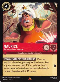 Maurice Unconventional Inventor Disney Lorcana Archarize Island EN7 Regu 138/204 - Image 1