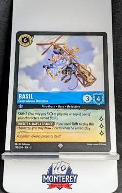 Basil Great Mouse Detective NM-MINT Disney Lorcana TCG non holo 138/204 EN2 - Image 1