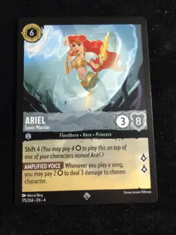 Ariel - Sonic Warrior 175/204 Super Rare Ursula's Return Disney Lorcana TCG - Image 1