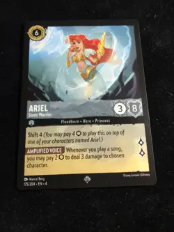 Ariel - Sonic Warrior 175/204 Super Rare Ursula's Return Disney Lorcana TCG - Image 2