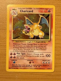 Pokemon Charizard Base Set Holo Rare 4/102 Pokemon TCG Trading Card - Image 1
