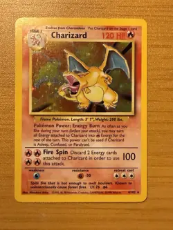 Pokemon Charizard Base Set Holo Rare 4/102 Pokemon TCG Trading Card - Image 2