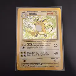 Pokemon TCG Base Set Raichu Holo Card 14/102 Unlimited Holo Rare - Image 1