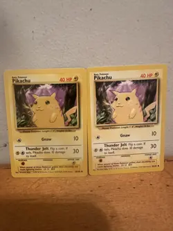 Pikachu 58/102 LP Yellow Cheeks Base Set Pokemon Card WOTC 1999 - Image 1