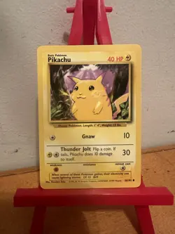 Pikachu 58/102 LP Yellow Cheeks Base Set Pokemon Card WOTC 1999 - Image 3
