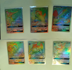 Pokemon Sun and Moon Era 6x Rainbow Rare GX Pokemon Cards NM Secret Rare Gx Lot - Image 1