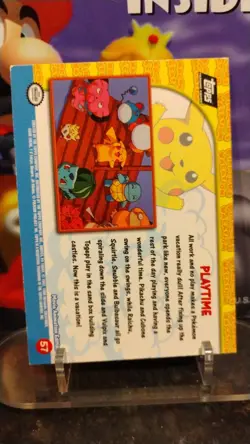 PIKACHU'S Vacation Movie Ed. POKEMON "Playtime" Holo Foil TOPPS Trading Card #57 - Image 2