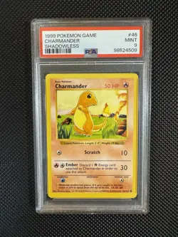 Pokemon TCG Charmander Base Set, Shadowless Card 46/102 PSA 9 - Image 1