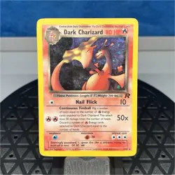 Pokemon Dark Charizard Team Rocket Holo Rare 4/82 80 HP English Card - Image 1