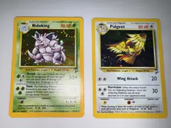 Nidoking and Pidgeot Base Set 2 Holo NM 11/130 and 14/130 Pokemon Cards - Image 2