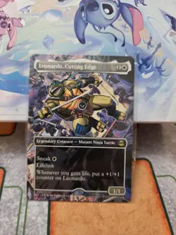Leonardo, Cutting Edge (Borderless) Rare MTG Ninja Turtles - Image 1