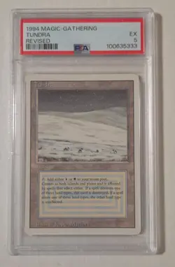 MTG Revised Rare Dual Land TUNDRA 1994 Magic the Gathering PSA 5 EX - Image 1