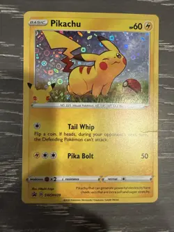 Pokemon TCG Pikachu SWSH039 Sword & Shield Holo Black Star Promo Card - Image 1