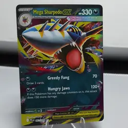 Pokemon TCG Mega Sharpedo EX 061/094 PFL Stage 1 330 HP Water Foil Card - Image 1