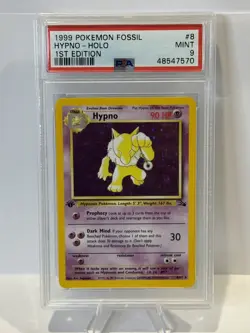1999 Pokemon Fossil #8 Hypno 1st edition Holo PSA 9 MINT card 8/62 - Image 1