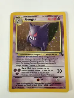 Gengar Rare Vintage 1999 Holo Foil Pokemon TCG 5/62 Very Good Condition - Image 3