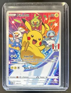 2021 Pokemon Indonesian Pikachu KFC Chaki Kids Meal Promo #016/S-P - Image 1