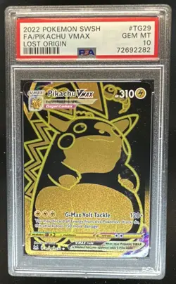 2022 Pokemon SWSH Lost Origin Pikachu VMAX Trainer Gallery #TG29/TG30 PSA 10 - Image 1