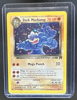2000 Pokemon Team Rocket Dark Machamp Holo #10/82 - Image 1