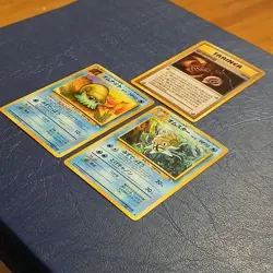 Pokemon TCG Omanyte Omastar Japanese 1996 Fossil Lot NM Vintage Full Evolution - Image 3