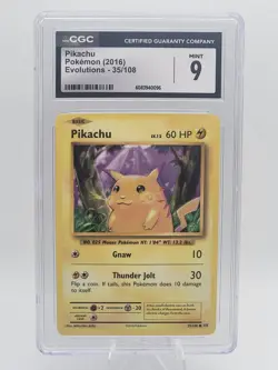 Pokemon Pikachu TCG Evolutions 2016 35/108 CGC 9 Mint - Image 1
