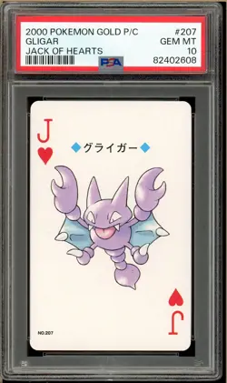 Pokemon - Gligar Jack of Hearts, Gold Ho-oh Back Poker Deck #207 PSA 10 - Image 1